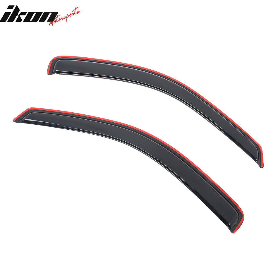 IKON MOTORSPORTS In Channel Window Visors Compatible with 1997-2004 Dodge Dakota Standard Cab, Slim Style Acrylic Smoke Rain Guards, Side Window Wind Deflectors 2PCS