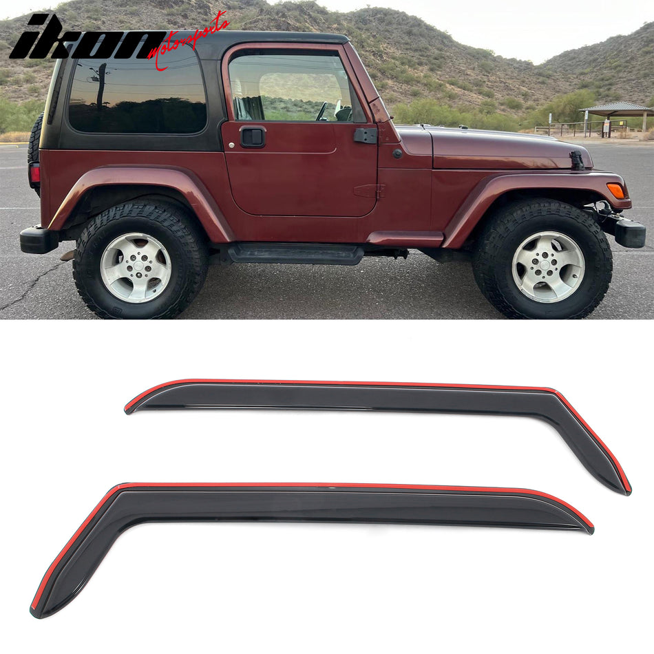 1997-2006 Jeep Wrangler In-channel Window Visor Side Door Deflectors