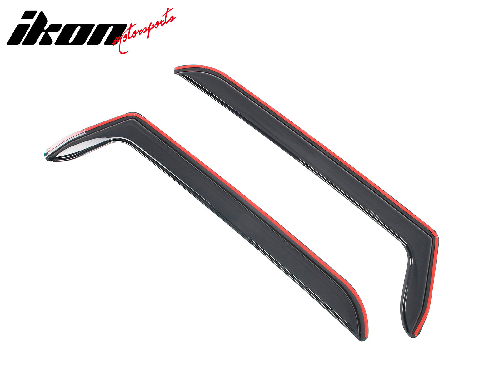 IKON MOTORSPORTS In Channel Window Visors Compatible with 1997-2006 Jeep Wrangler, Slim Style Acrylic Smoke Rain Guards, Side Window Wind Deflectors 2PCS