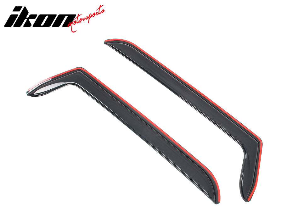 IKON MOTORSPORTS In Channel Window Visors Compatible with 1997-2006 Jeep Wrangler, Slim Style Acrylic Smoke Rain Guards, Side Window Wind Deflectors 2PCS