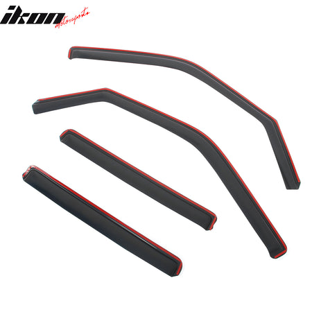 IKON MOTORSPORTS In Channel Window Visors Compatible with 1997-2017 Ford Expedition 1998-2017 Lincoln Navigator, Acrylic Smoke Rain Guards, Side Window Wind Deflectors 4PCS