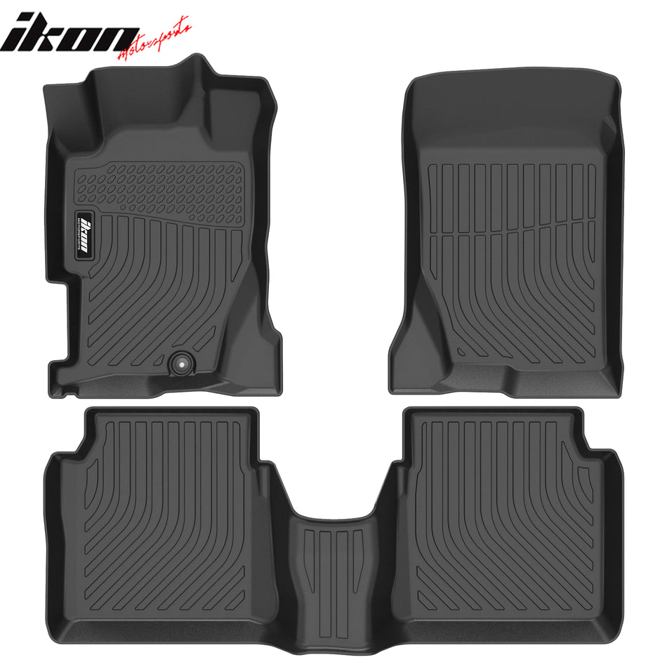 1998-2002 Honda Accord Sedan AT 3D TPE All Weather Waterproof Anti-Slip Front Rear Driver Passenger Side Interior Floor Mats Cargo Liner Carpets Black