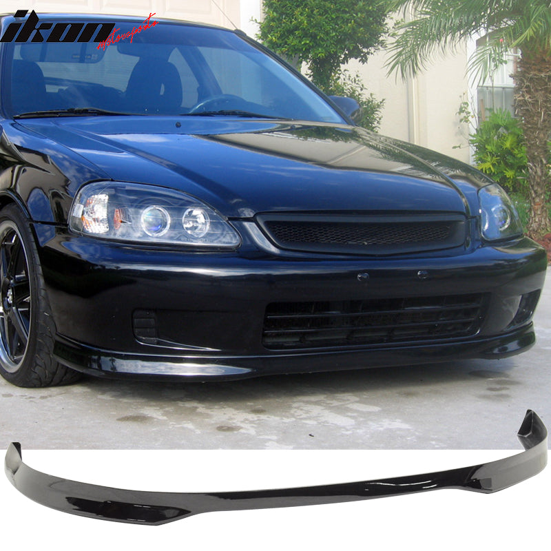 Fits 99-00 Civic EK 2Dr 3Dr T-R Front Bumper Lip Spoiler  Black