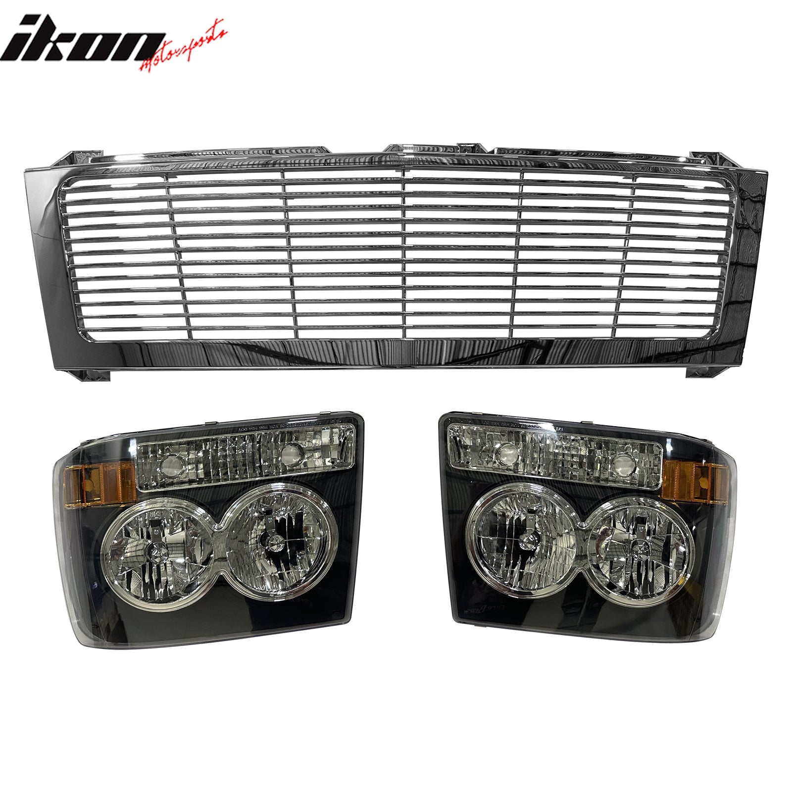 1999 - 2002 Silverado Range Rover Style Front Upper Grille W/HeadlightsIkon Motorsports