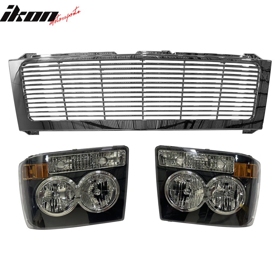 1999 - 2002 Silverado Range Rover Style Front Upper Grille W/HeadlightsIkon Motorsports