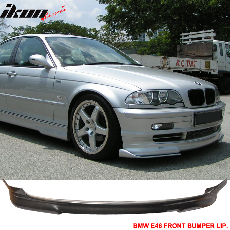 1999-2003 BMW E46 3 Series H Style Unpainted Black Front Bumper Lip PU