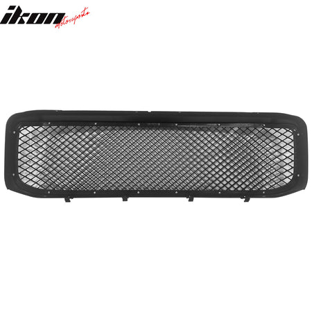 1999 - 2004 Ford F - 250 Diamond Mesh Style Gloss Black Front Upper GrilleIkon Motorsports