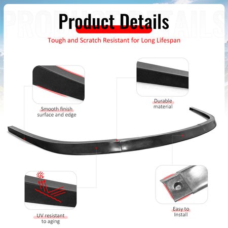 Fits 99-04 Ford Mustang OE Style Front Bumper Lip Lower Spoiler 3PC Unpainted PU