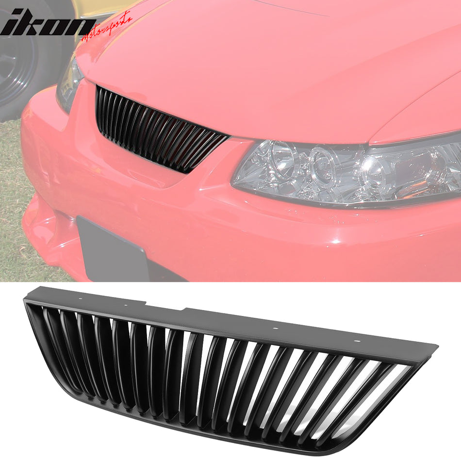 1999-2004 Ford Mustang Vertical Style Unpainted Front Upper Grille ABS
