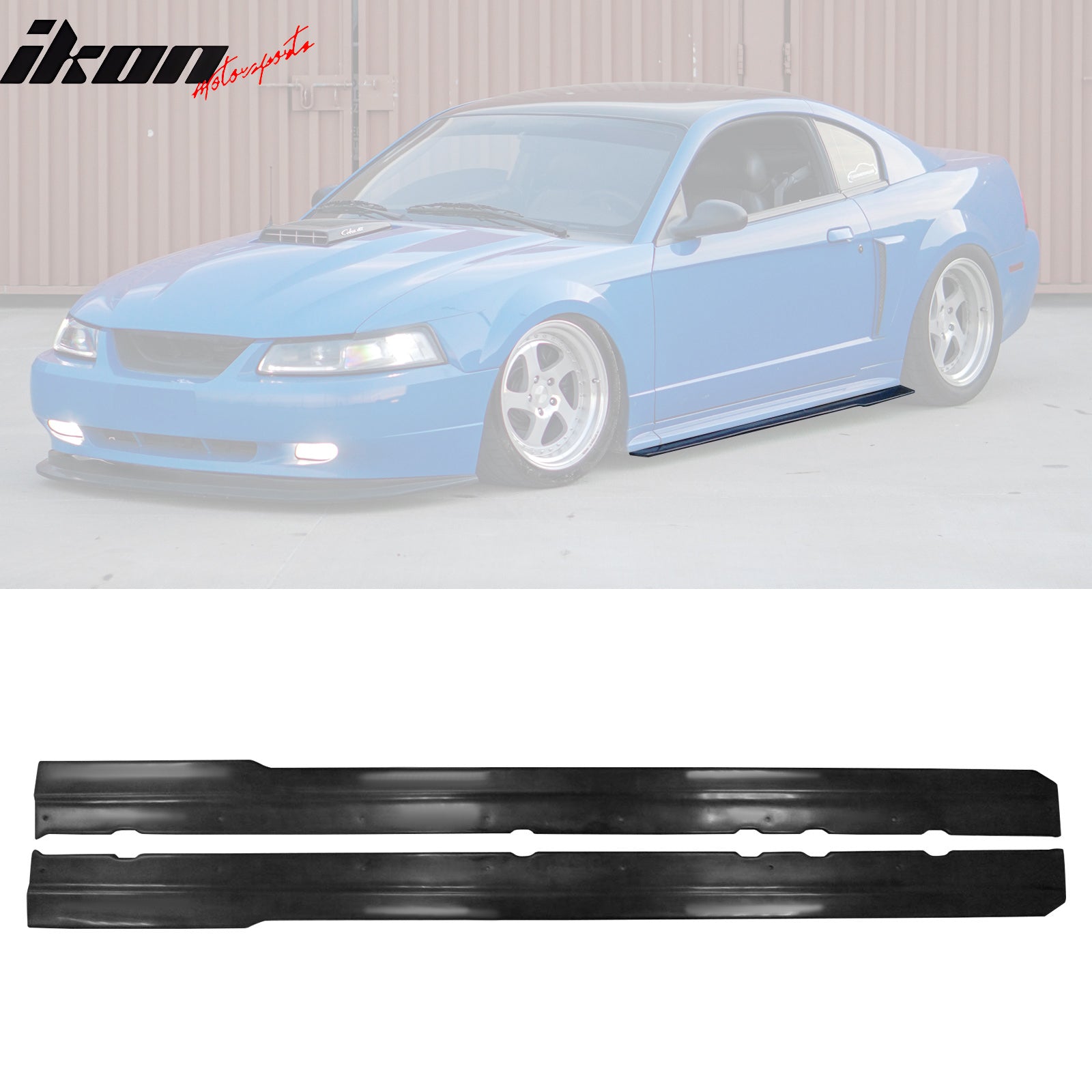 Fits 99-04 Ford Mustang MDA Style Black Side Skirts Rocker Panel