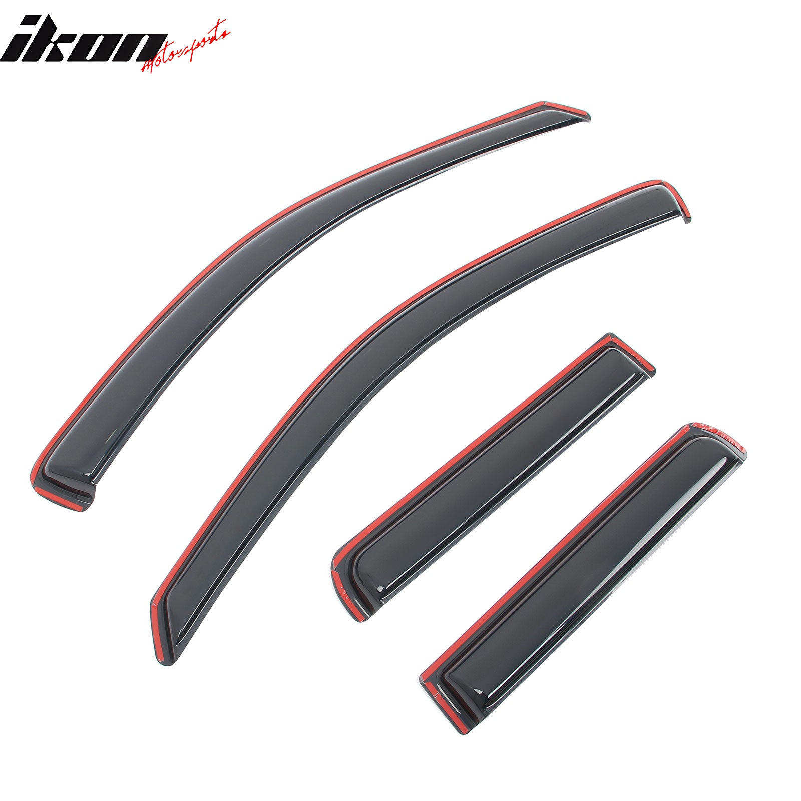 IKON MOTORSPORTS In Channel Window Visors Compatible with 1999-2004 Jeep Grand Cherokee, Slim Style Acrylic Smoke Rain Guards, Side Window Wind Deflectors 4PCS