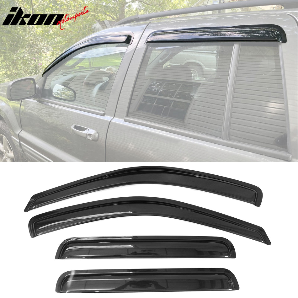 1999-2004 Jeep Grand Cherokee Window Visors Acrylic 4Pc Set