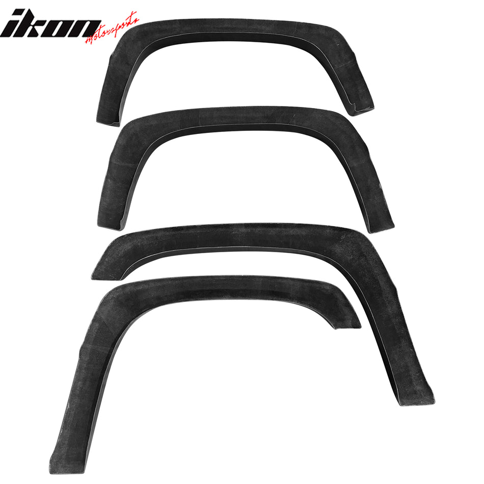 IKON MOTORSPORTS Fender Flares Compatible with 1999-2006 Chevy Silverado & GMC Sierra 1500 2500 3500, OE Style Black Wheel Flare Cover Protector Set, 4 Pcs, Front & Rear