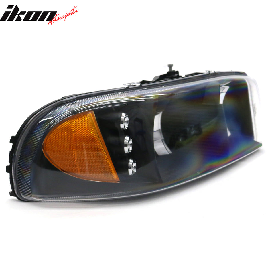 Fits 99-06 GMC Sierra 00-06 Yukon 1500 Front Headlights Head Light Lamp Assembly
