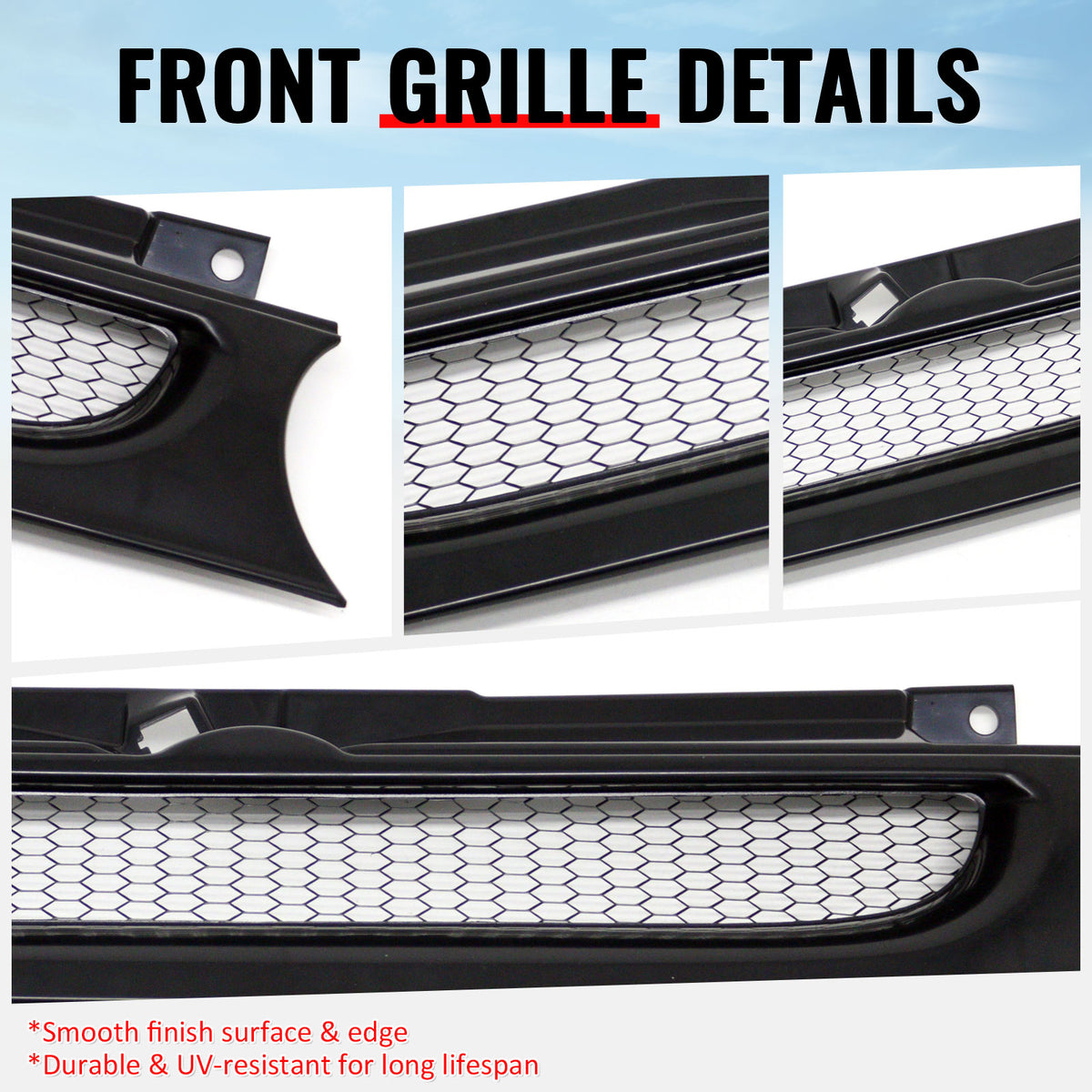 For 99-06 Volkswagen Golf MK4 Grille Front Bumper Hood Upper Mesh Grill Assembly