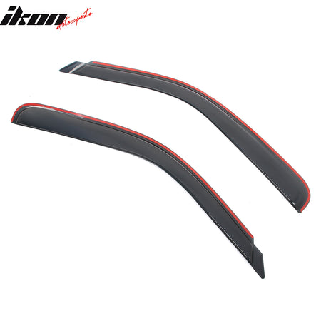 IKON MOTORSPORTS In Channel Window Visors Compatible with 1999-2007 Chevrolet Silverado & GMC Sierra 1500 2500 3500 Standard Cab, Acrylic Smoke/Tinted Rain Guards, Side Window Wind Deflectors 2PCS