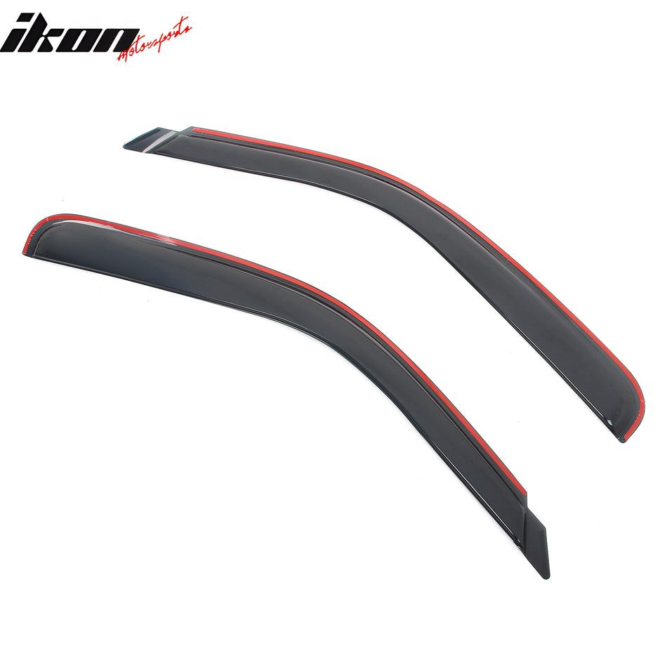 IKON MOTORSPORTS In Channel Window Visors Compatible with 1999-2007 Chevrolet Silverado & GMC Sierra 1500 2500 3500 Standard Cab, Acrylic Smoke/Tinted Rain Guards, Side Window Wind Deflectors 2PCS