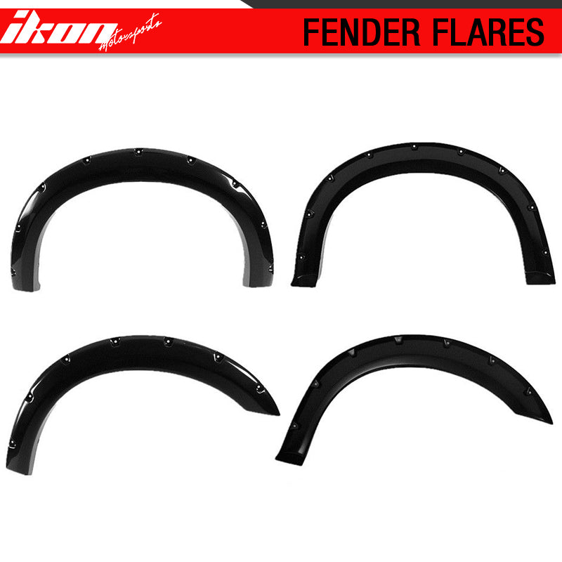 Fits 99-07 F250 F350 Super Duty Pocket Rivet Black Fender Flares