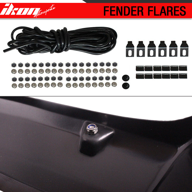 Fits 99-07 F250 F350 Super Duty Pocket Rivet Black Fender Flares