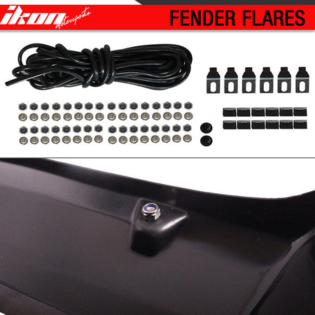 Fits 99-07 F250 F350 Super Duty Pocket Rivet Black Fender Flares