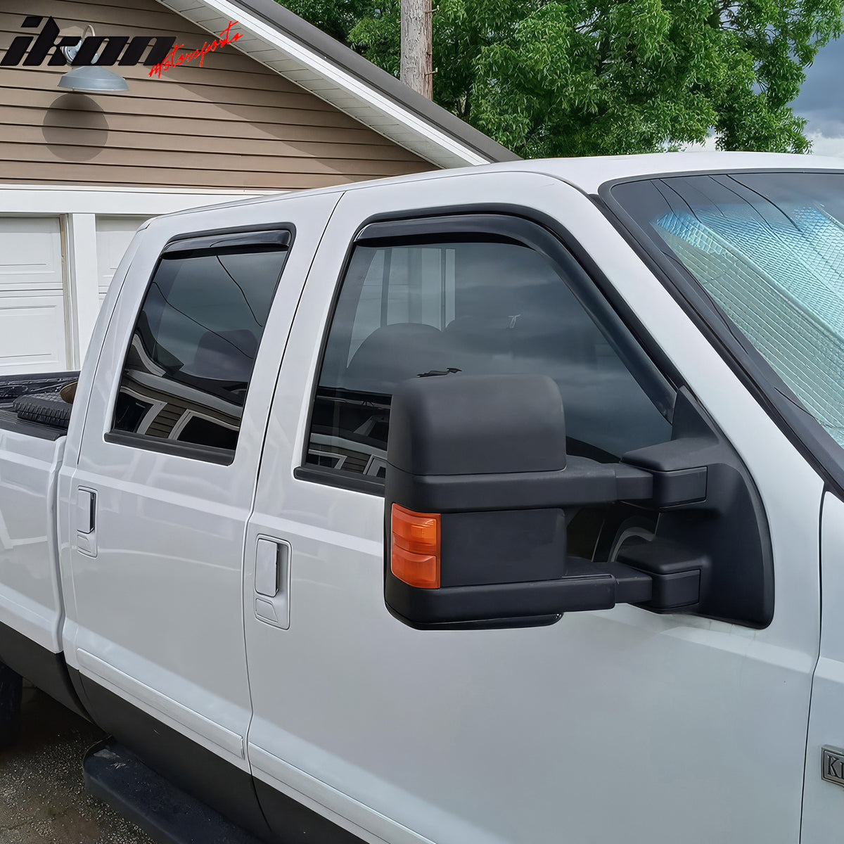 Fits 99-16 Ford F250 F350 F450 F550 Super Duty Crew Cab Window Visors In-Channel