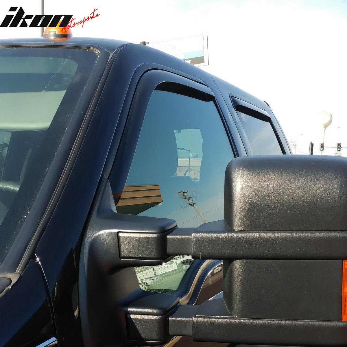 Fits 99-16 Ford F250 F350 F450 F550 Super Duty Crew Cab Window Visors In-Channel