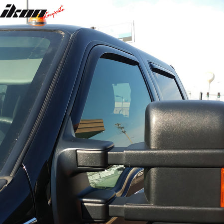 Fits 99-16 Ford F250 F350 F450 F550 Super Duty Crew Cab Window Visors In-Channel