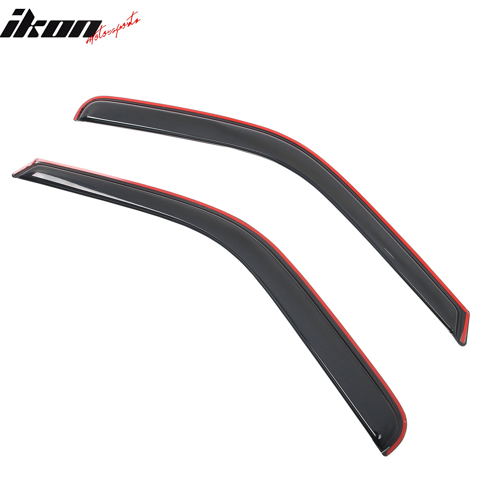 IKON MOTORSPORTS In Channel Window Visors Compatible with 1999-2016 Ford F250 F350 F450 F550 Superduty Standard Cab, Slim Style Acrylic Smoke Rain Guards, Side Window Wind Deflectors 2PCS