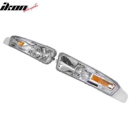 Fits 05-09 Ford Mustang Front Bumper Turn Signal Parking Lights Amber Reflector