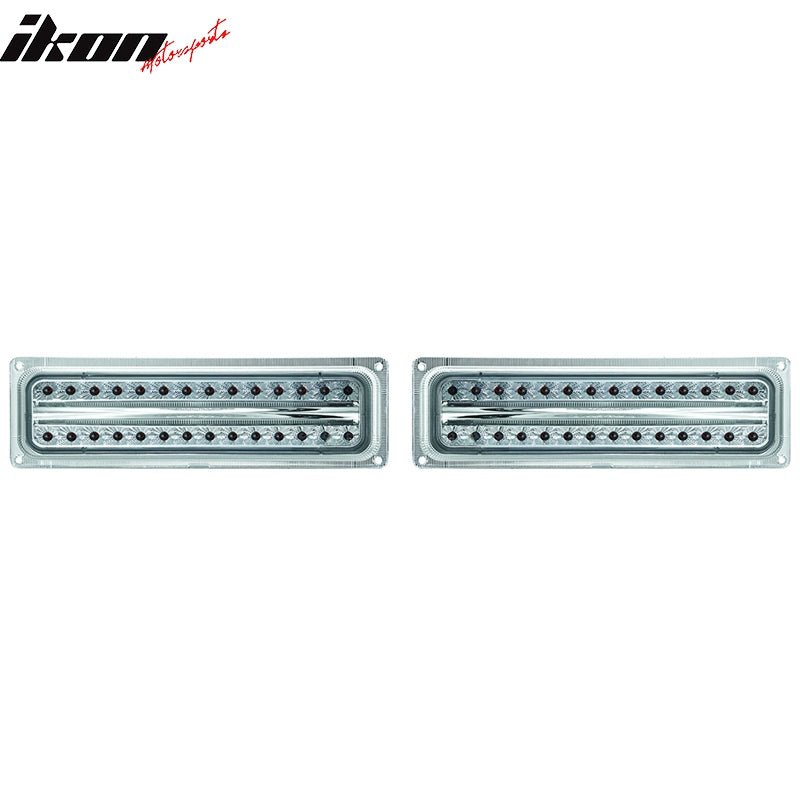 1988-1998 GMC C/K 1500 2500 3500 Clear LED Front Bumper Parking Lights