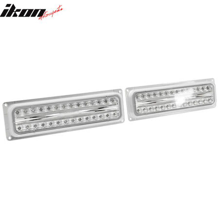 Fits 88-98 GMC C/K 1500 2500 3500 Clear LED Halogen Front Bumper Parking Lights
