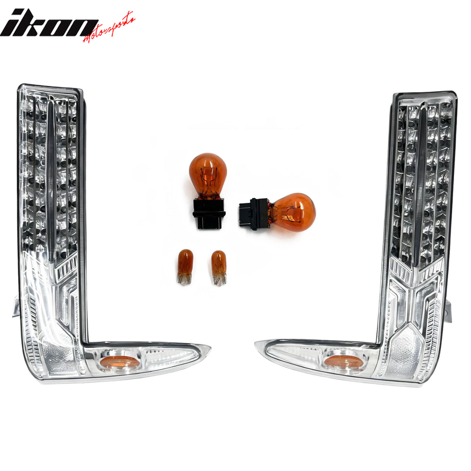1999-2004 Ford F250/F350 Superduty 2000-2004 Excursion LED Look Parking Lights Chrome Housing Clear Lens Pair