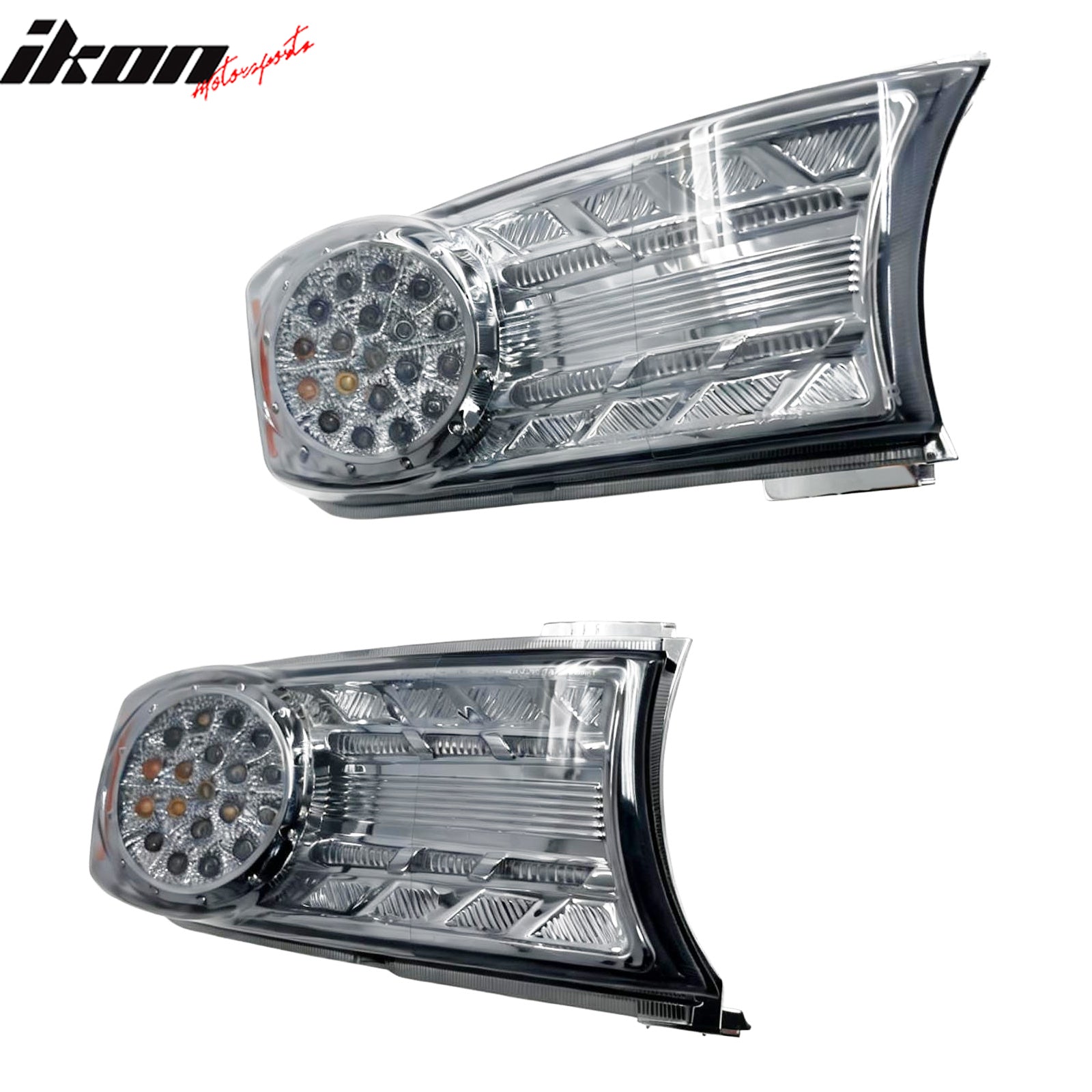 IKON MOTORSPORTS, Parking Lights Compatible with 2007-2014 Toyota FJ Cruiser, Black Smoke LED Look Stop Brake Lights Lamp Assembly Pair 2PCS