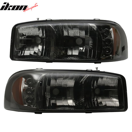 Clearance! Fits 99-06 GMC Sierra 00-06 Yukon XL Denali 2PCS Crystal Headlights