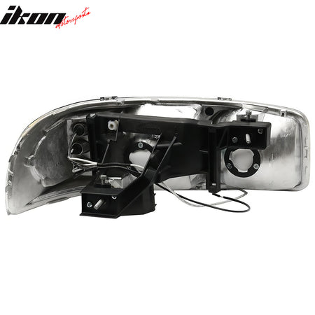 Clearance! Fits 99-06 GMC Sierra 00-06 Yukon XL Denali 2PCS Crystal Headlights
