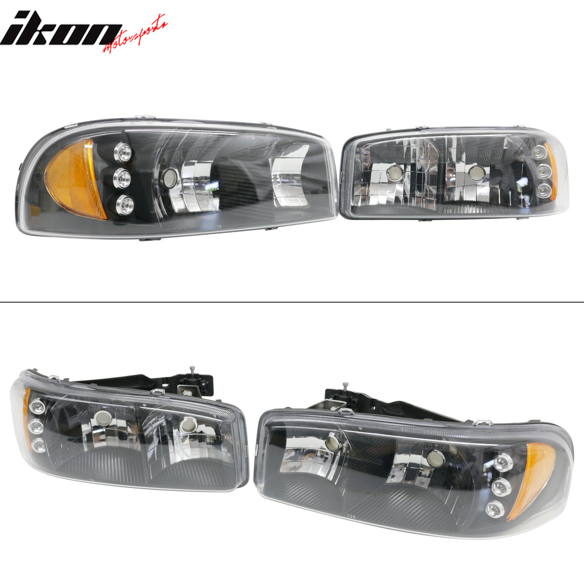 Clearance! Fits 99-06 GMC Sierra 00-06 Yukon XL Denali 2PCS Crystal Headlights