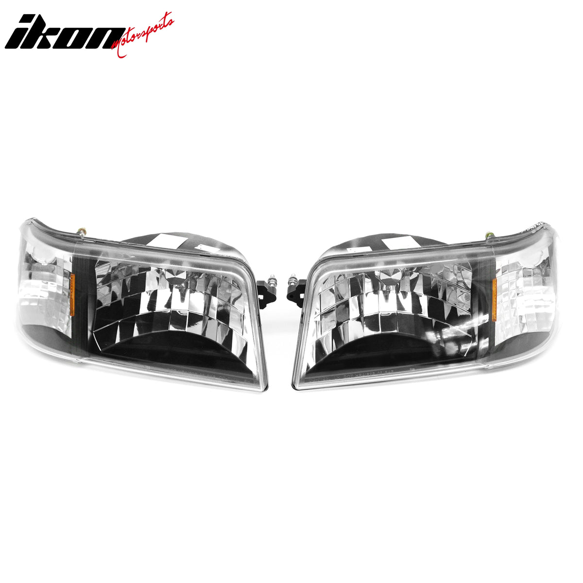 Fits 93-97 Ford Ranger Front Headlights Head Lights W/Clear Lens Amber Reflector