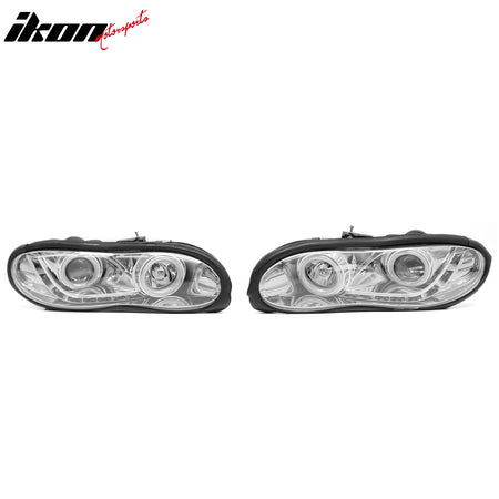 Fits 98-02 Chevrolet Camaro R8 Style Front Headlights Headlamps W/Clear Lens