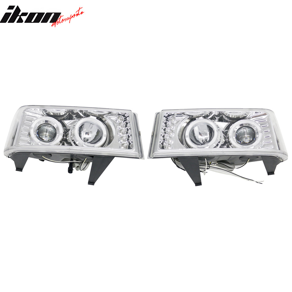 2004-2012 GMC Canyon& Chevy Colorado Chrome Front Bumper Head Lights Lamps Pair