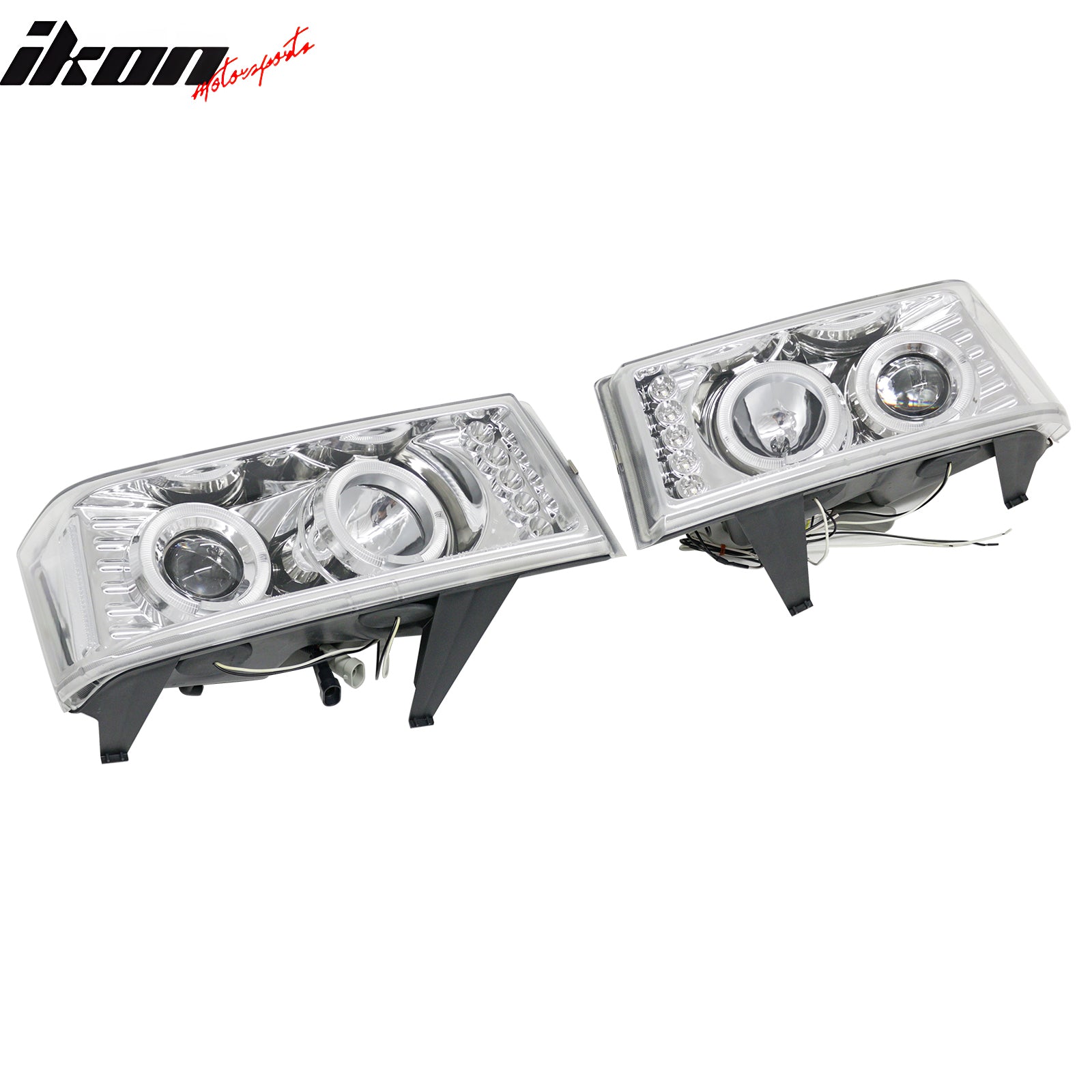 IKON MOTORSPORTS Headlights Assembly, Compatible with 2004-2012 GMC Canyon & Chevrolet Colorado, Chrome Housing Front Bumper Driving Head Lamp, Pair