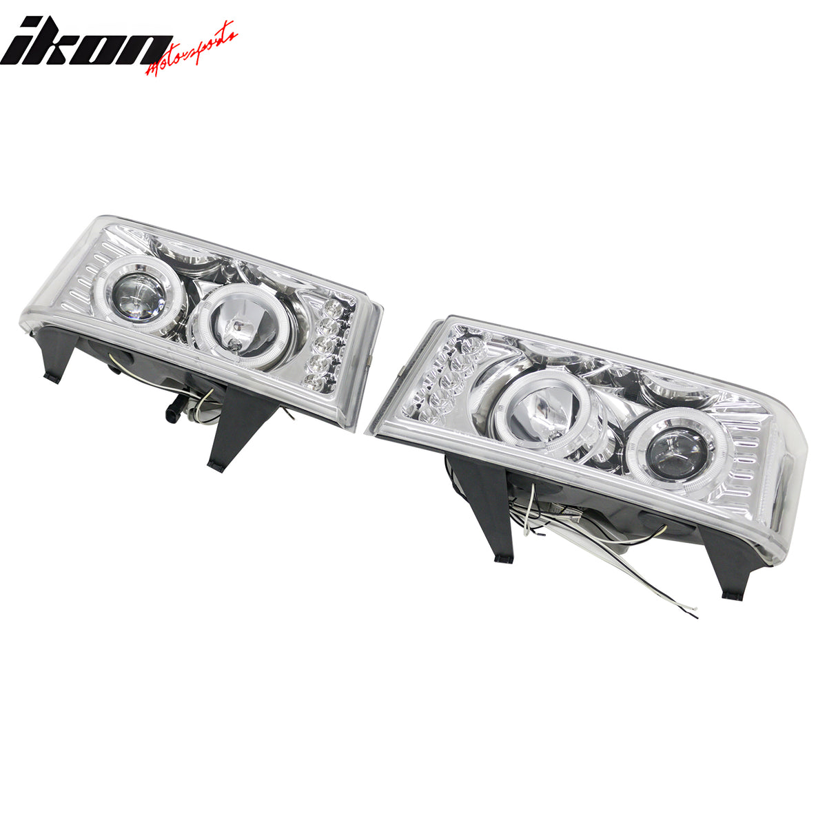 Fits 04-12 GMC Canyon& Chevy Colorado Chrome Front Bumper Head Lights Lamps Pair