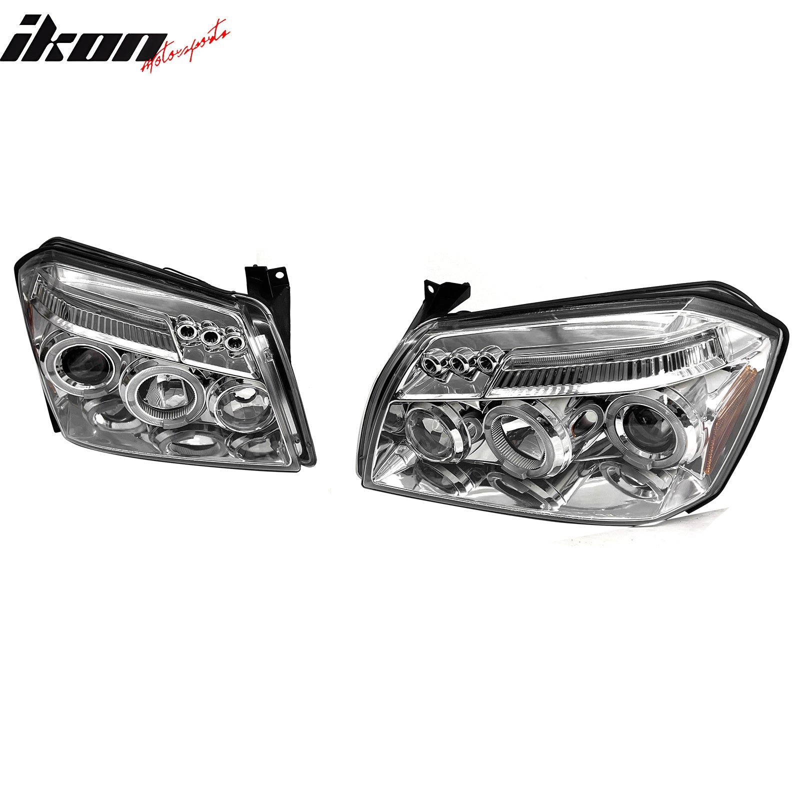 Fits 05-07 Dodge Magnum Front Bumper Head Lights Chrome Housing Blue Projector