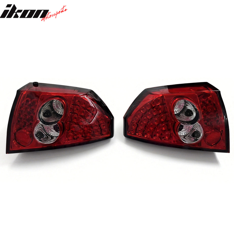 2005-2008 Chrysler 300C Left Right Tail Lights Lamps Red Housing Clear Lens Pair