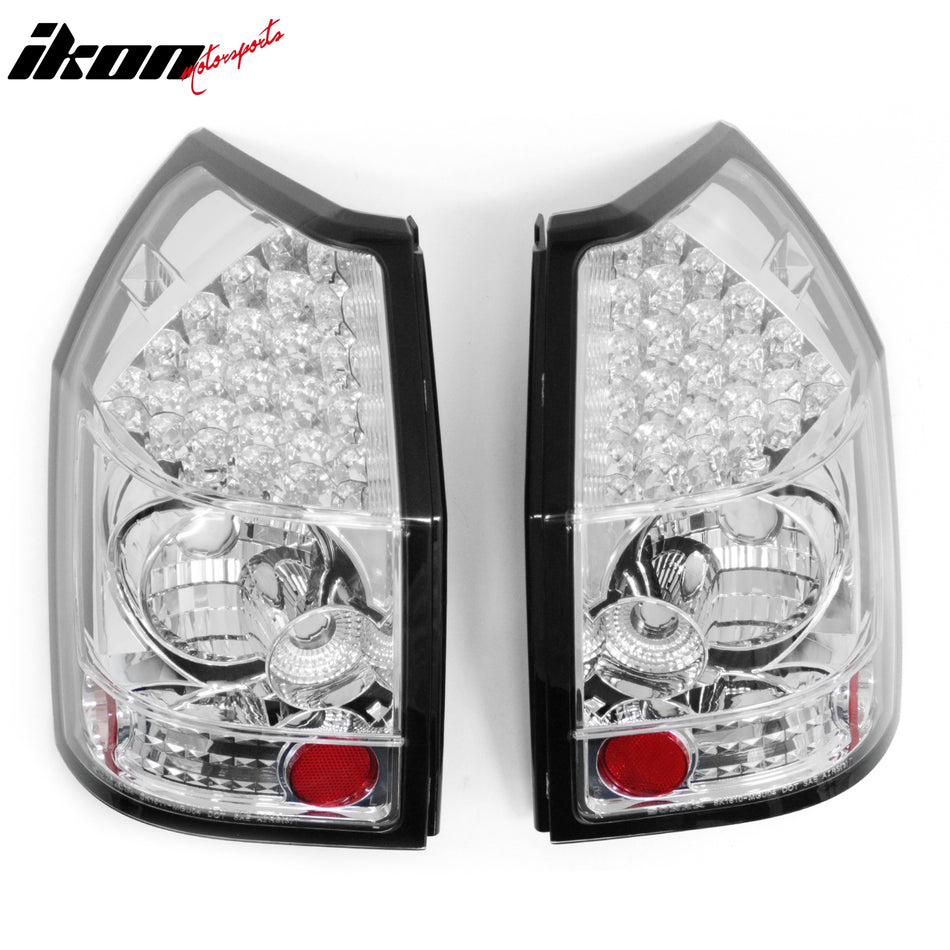 2005-2008 Dodge Magnum 2PCS Driver Passenger Side Rear Tail Lights Lamps Assembly Replacement LED Look Chrome Housing