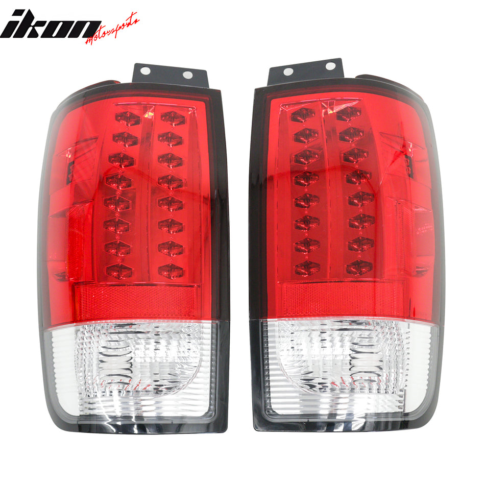 1997-2002 Ford Expedition 2PCS RH LH Left Right Driver Passenger Side Rear Tail Lights Lamps Assembly Replacement Red & Clear Lens