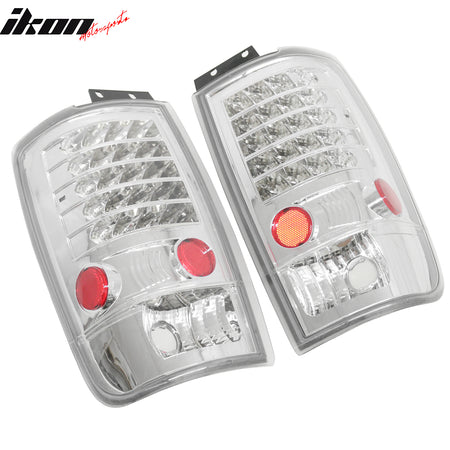 Fits 97-02 Ford Expedition Chrome LED Tail Lights Left Right Side Rear Lamps
