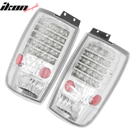 Fits 97-02 Ford Expedition Chrome LED Tail Lights Left Right Side Rear Lamps