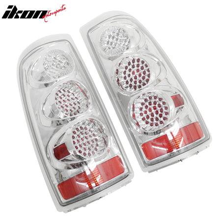 Fits 99-06 Chevrolet Silverado GMC Sierra Tail Lights Rear Brake Lamp Clear Lens