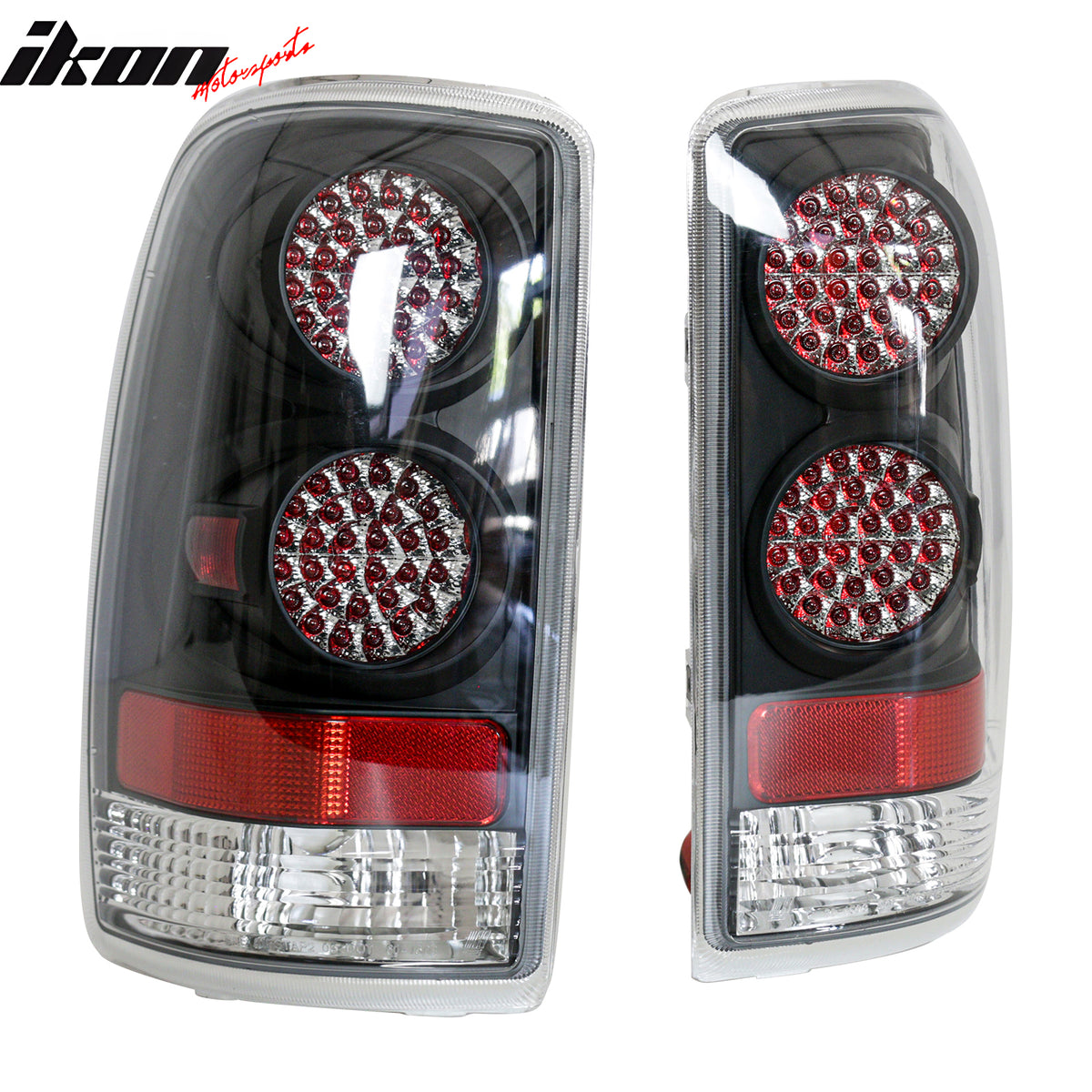 Fits 00-06 Chevrolet Suburban Yukon Tahoe Tail Lights Black Housing Clear Lens