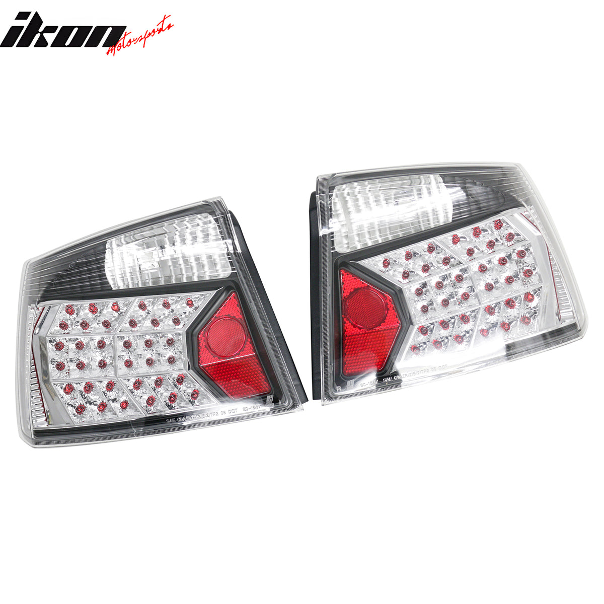 IKON MOTORSPORTS Tail Lights, Compatible with 2005-2008 Dodge Charger, Black & Chrome Housing Driver Passenger Side Rear Tail Lights Lamps Assembly Replacement, 2PCS